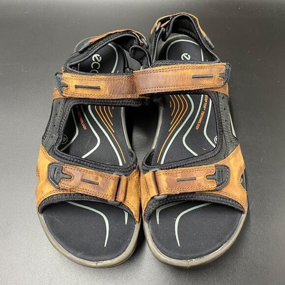 Ecco Yucatán Receptor Brown Adjustable Sandals Men's Size 45/U.S. 11 - Picture 2 of 10